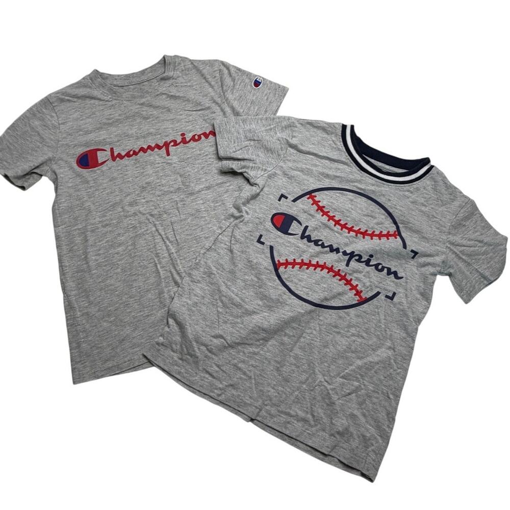 2 Champion T-Shirt for kids Size 7/8 Small gray